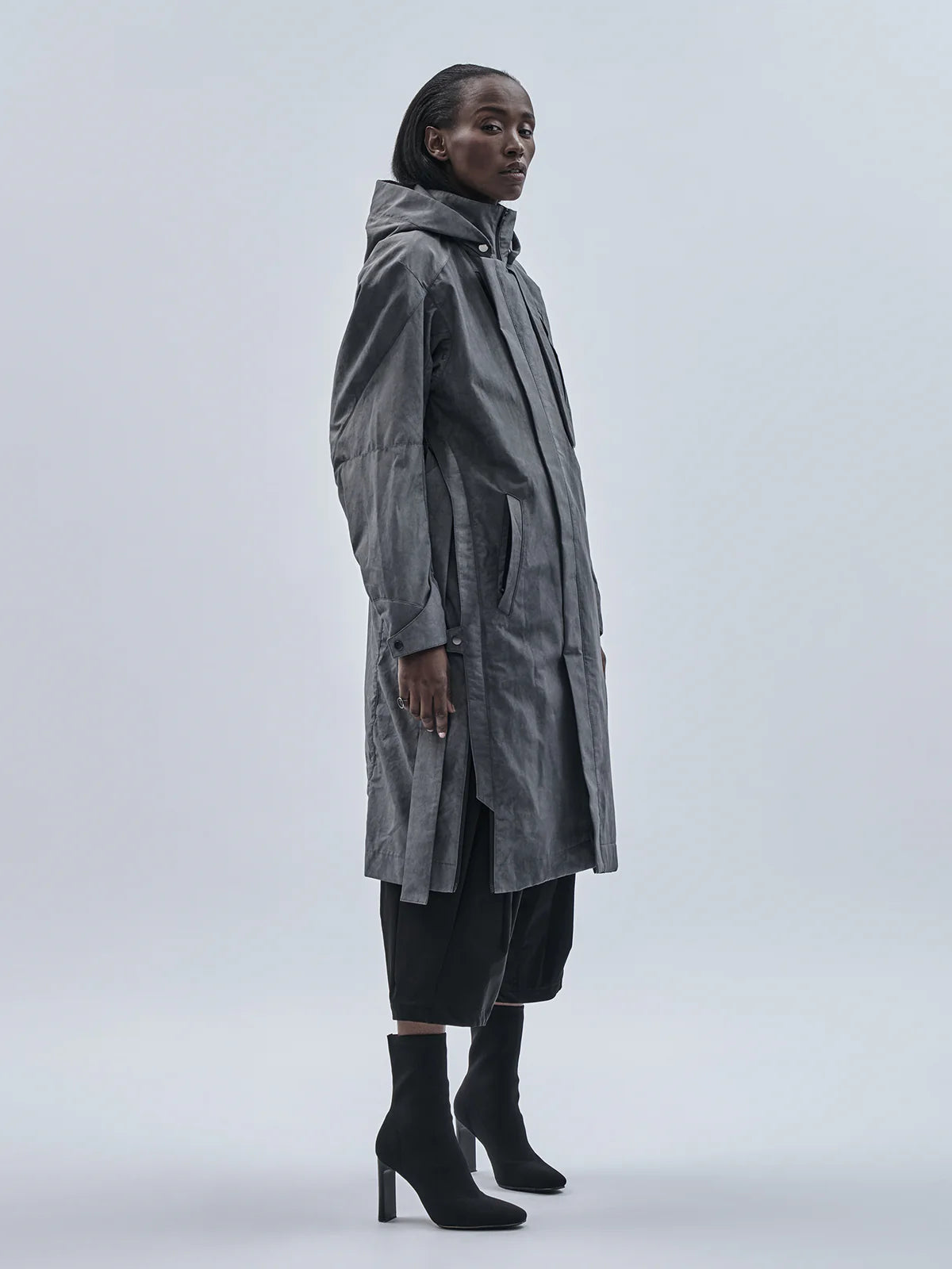 Coat cold dyed grey