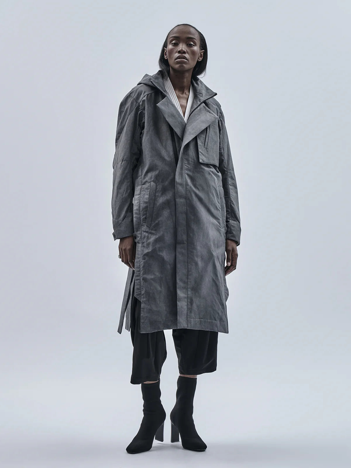 Coat cold dyed grey