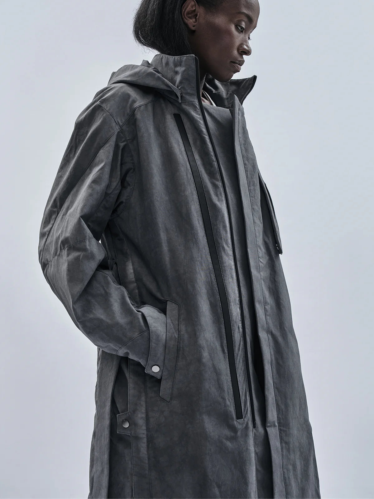 Coat cold dyed grey
