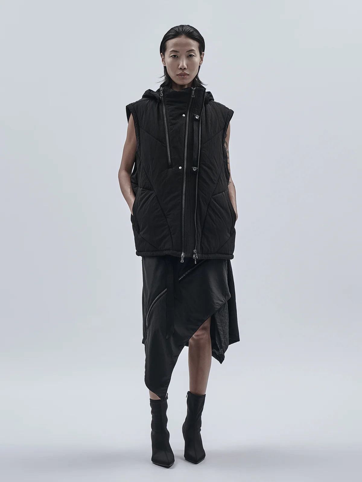 Padded vest nylon metal black
