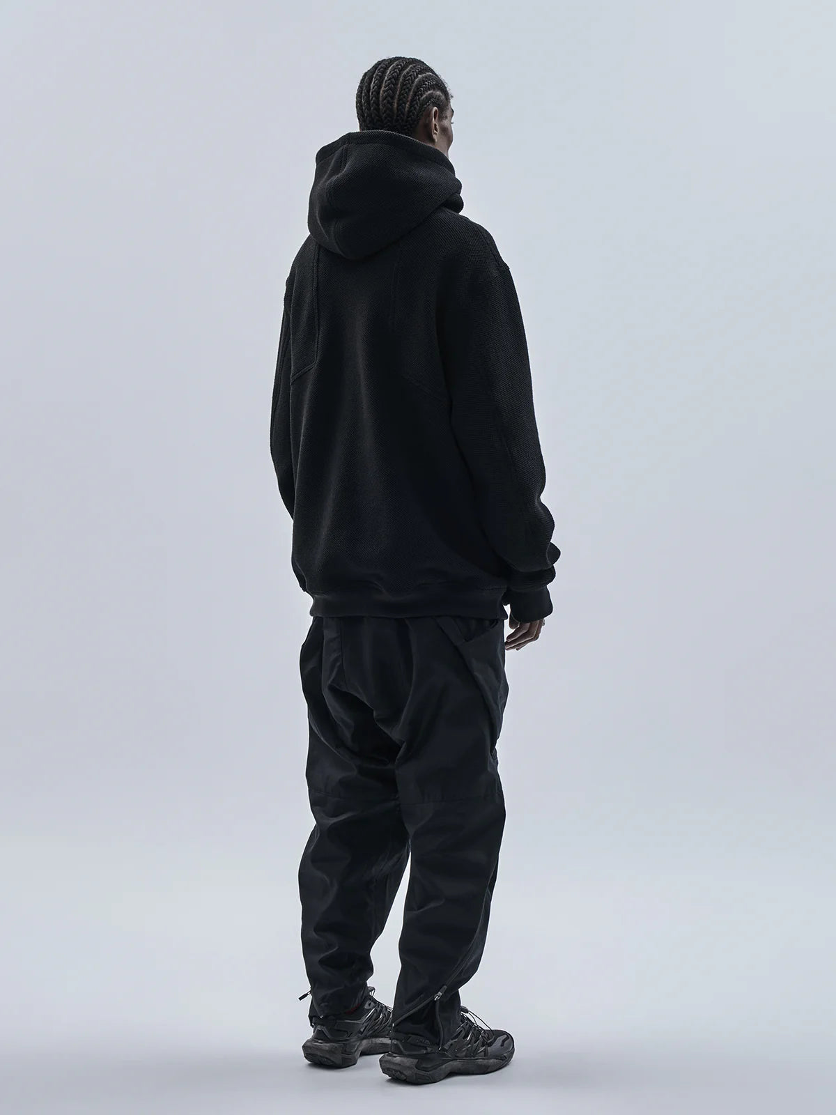 hoodie textured cotton black