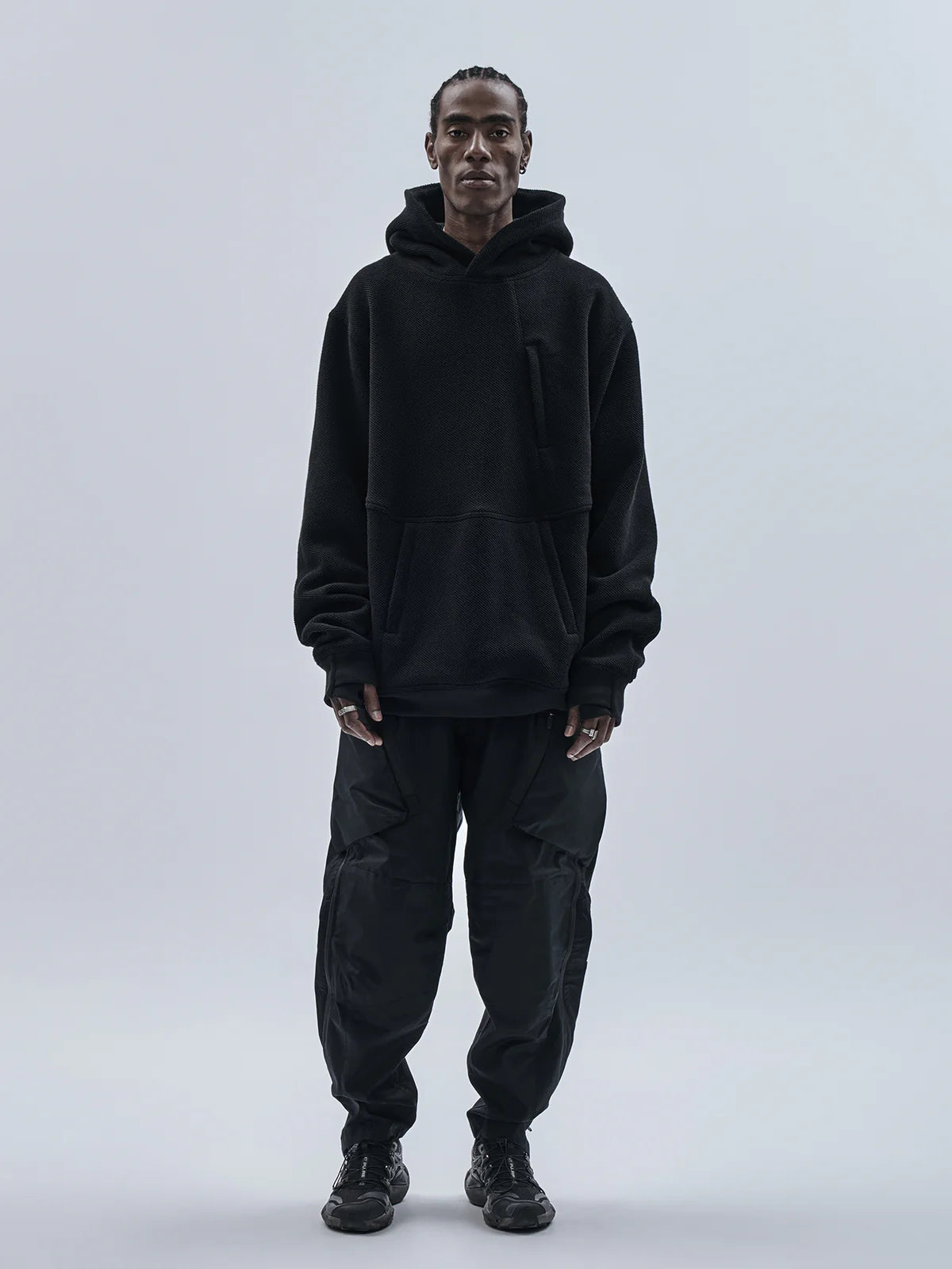 hoodie textured cotton black