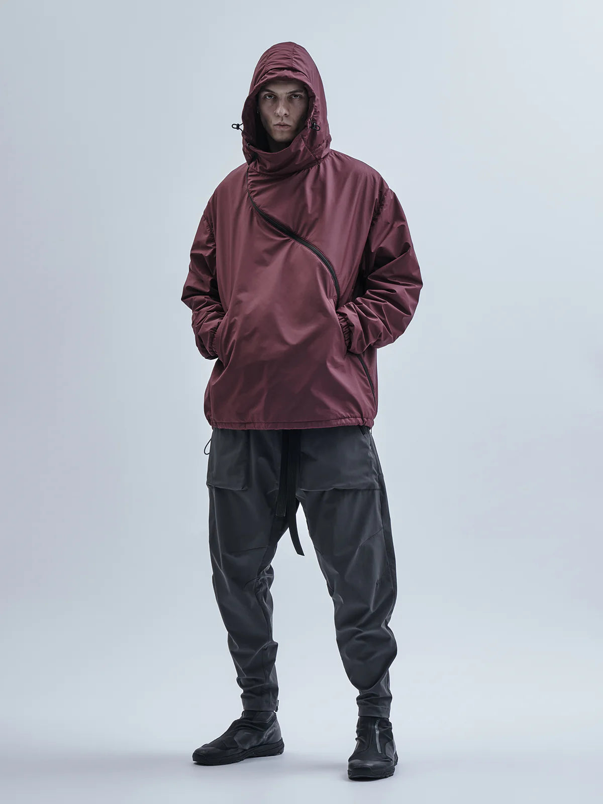 insulated hoodie burgundy