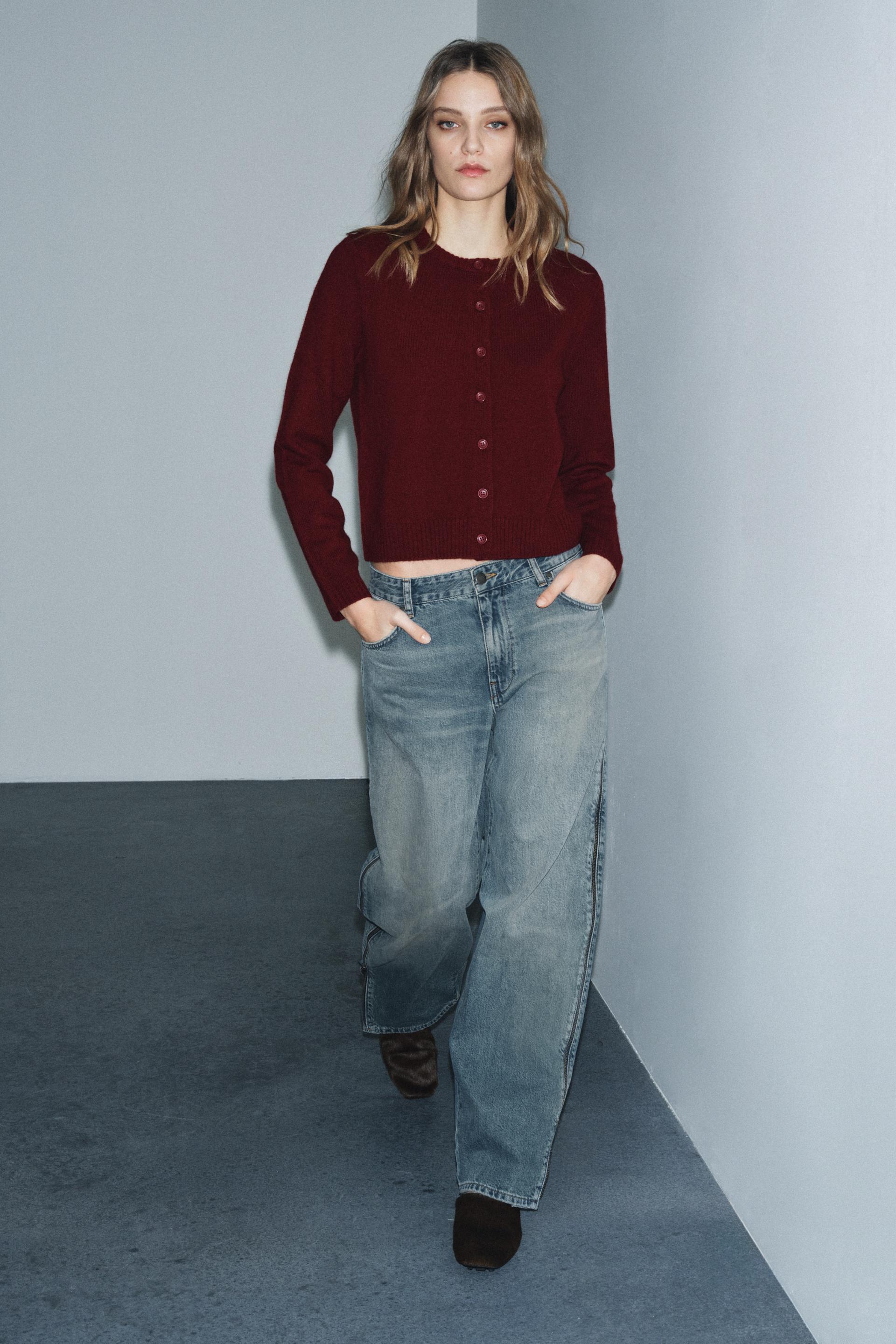 Wool Plain Knit Cardigan