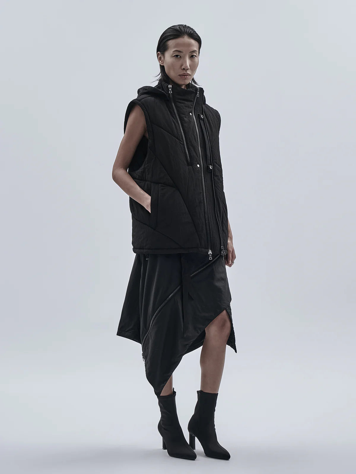Padded vest nylon metal black