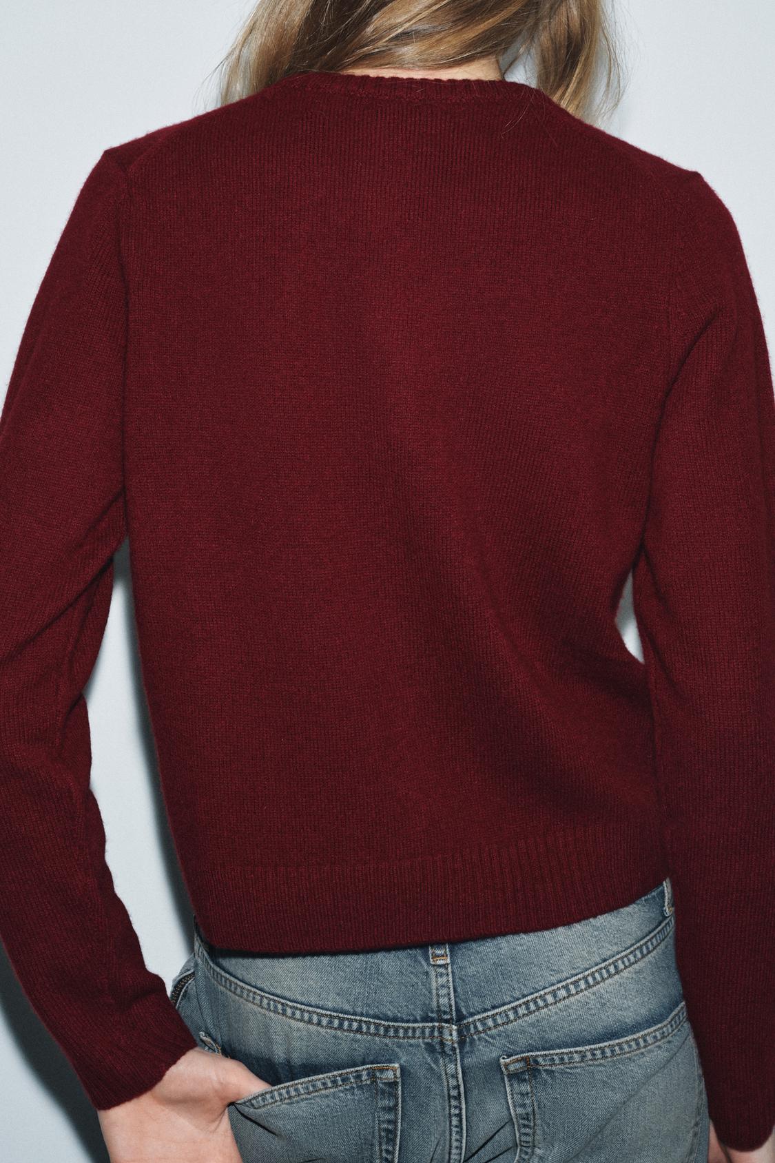 Wool Plain Knit Cardigan